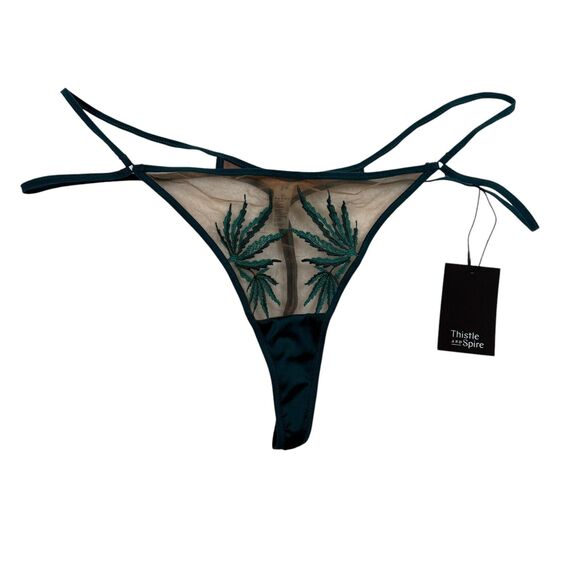 Thistle and Spire Panties Plus Size 3X Brooklyn Haze Thong Green Festival Sexy - Picture 1 of 4
